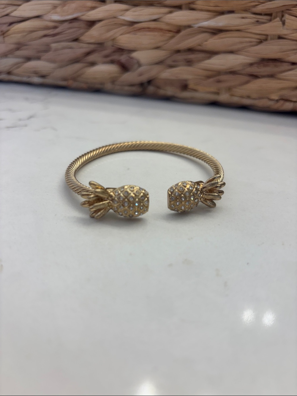 Gold Pineapple Cuff Bracelet - Women Jewelry